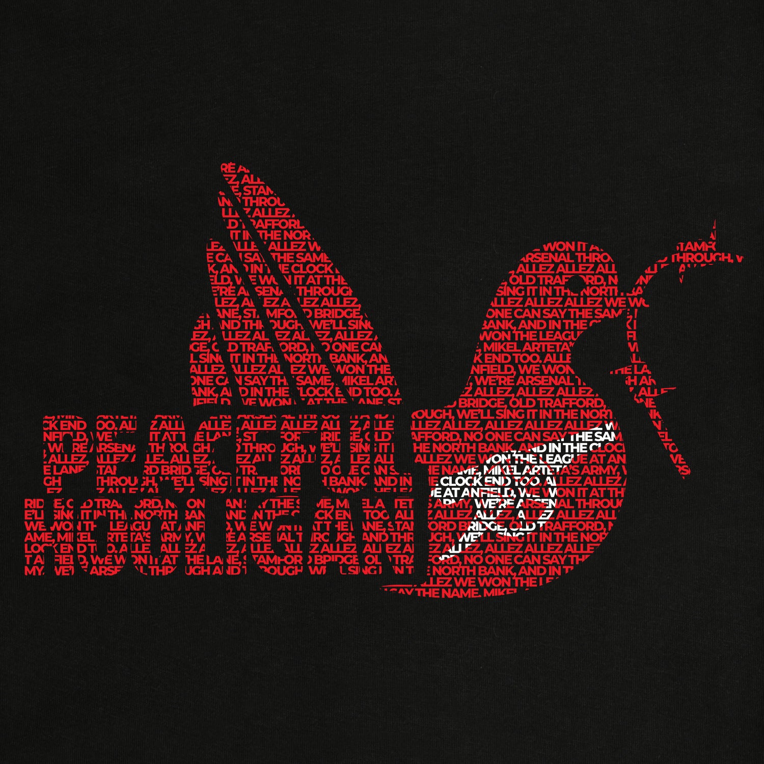 Gooner Dove T-Shirt BLACK - Peaceful Hooligan