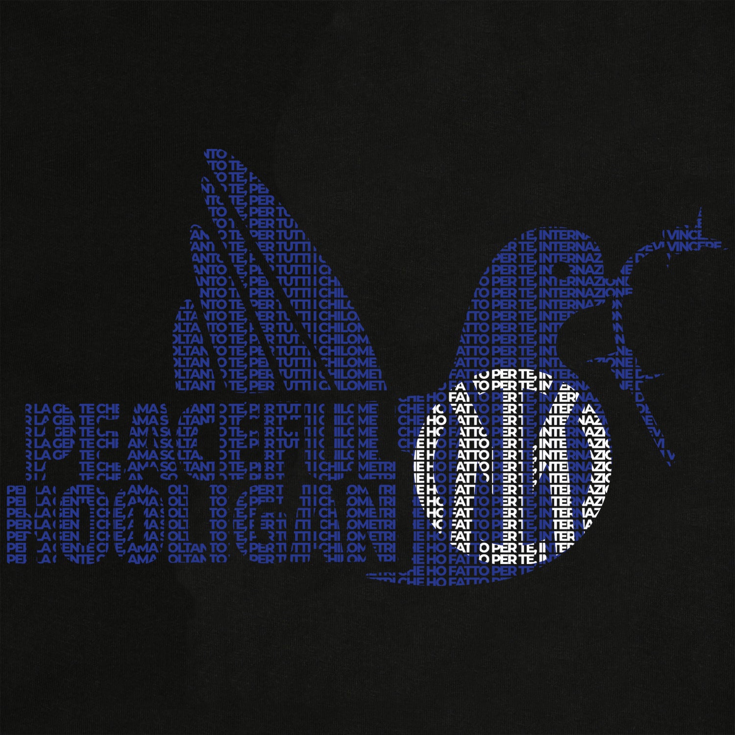 Inter Dove T-Shirt Black - Peaceful Hooligan