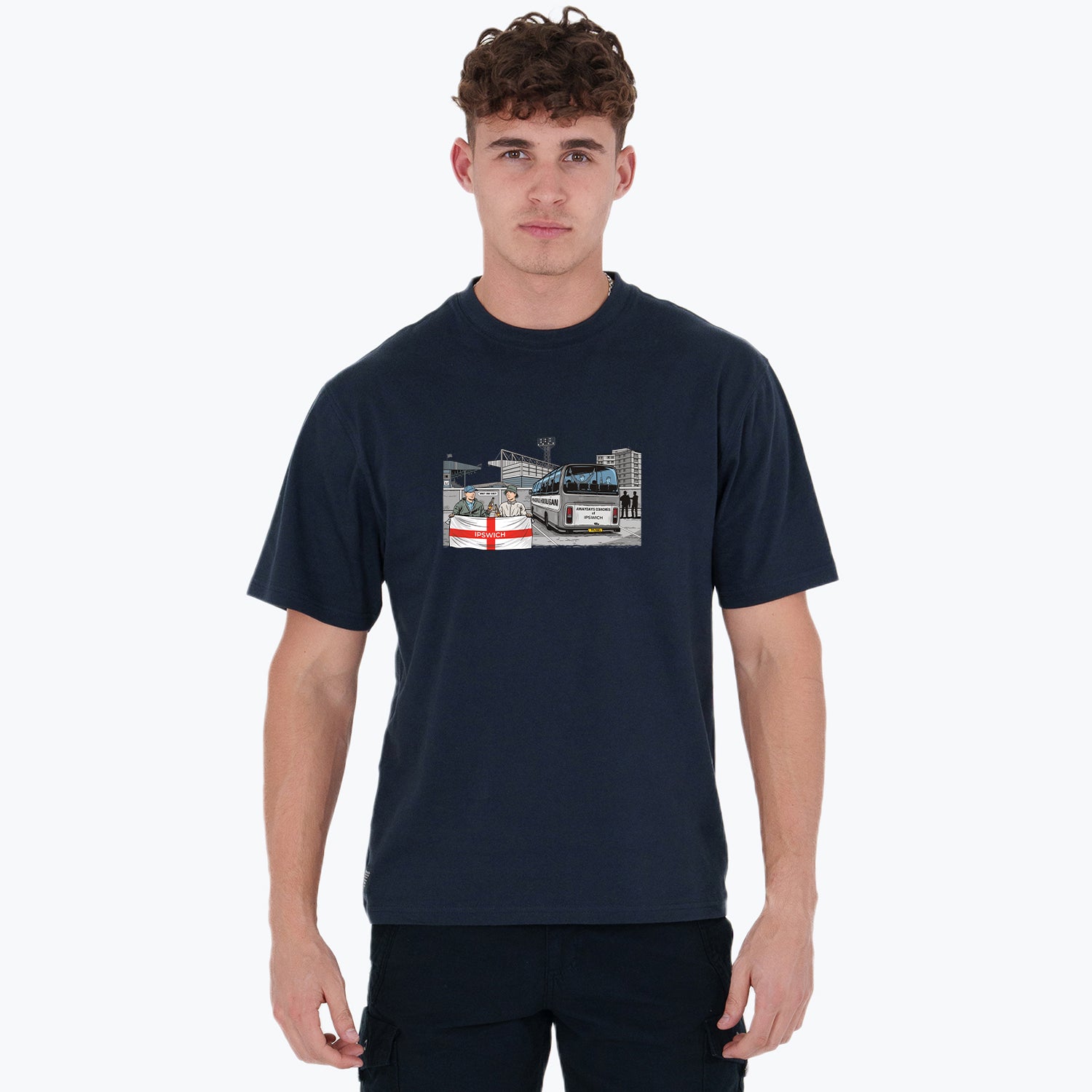 Ipswich Awaydays T-Shirt Navy - Peaceful Hooligan