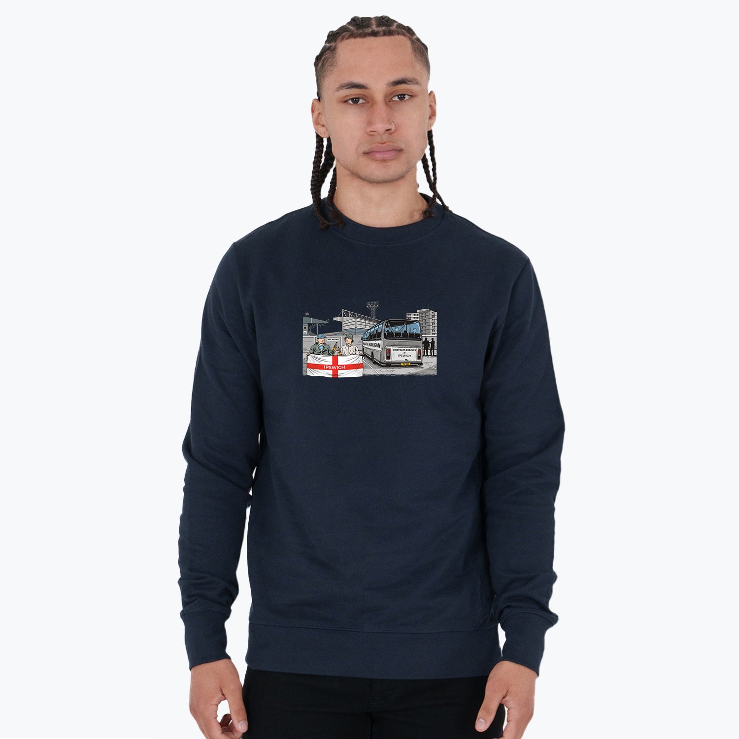 Ipswich Awaydays Sweatshirt Navy - Peaceful Hooligan