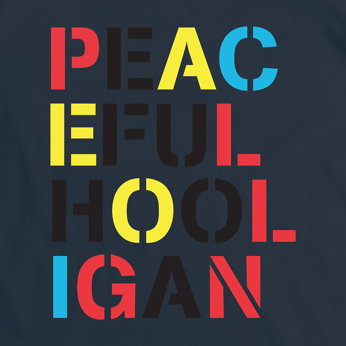 Stencil T-Shirt Navy - Peaceful Hooligan