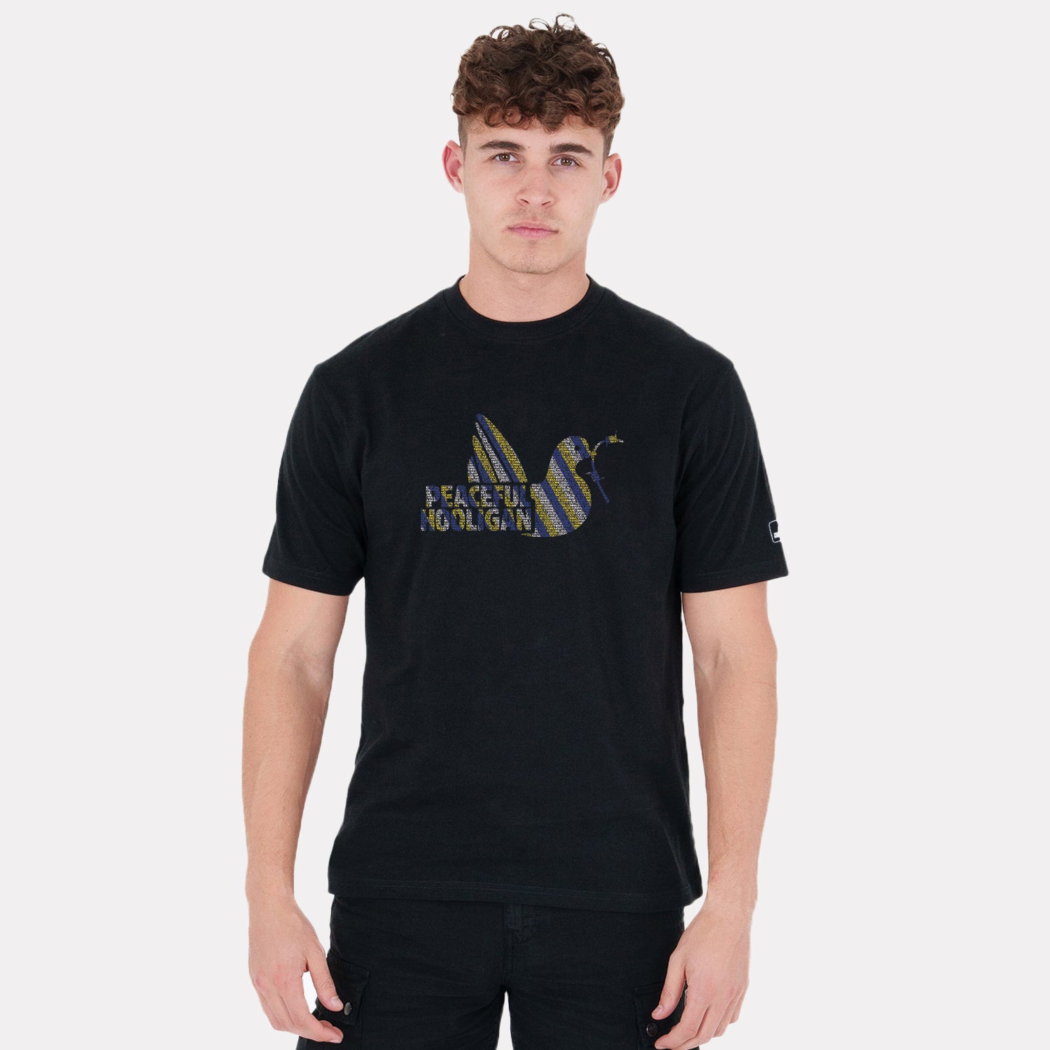 Marching On Dove T-Shirt Black - Peaceful Hooligan