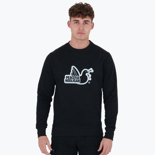 Outline Sweatshirt Black - Peaceful Hooligan 