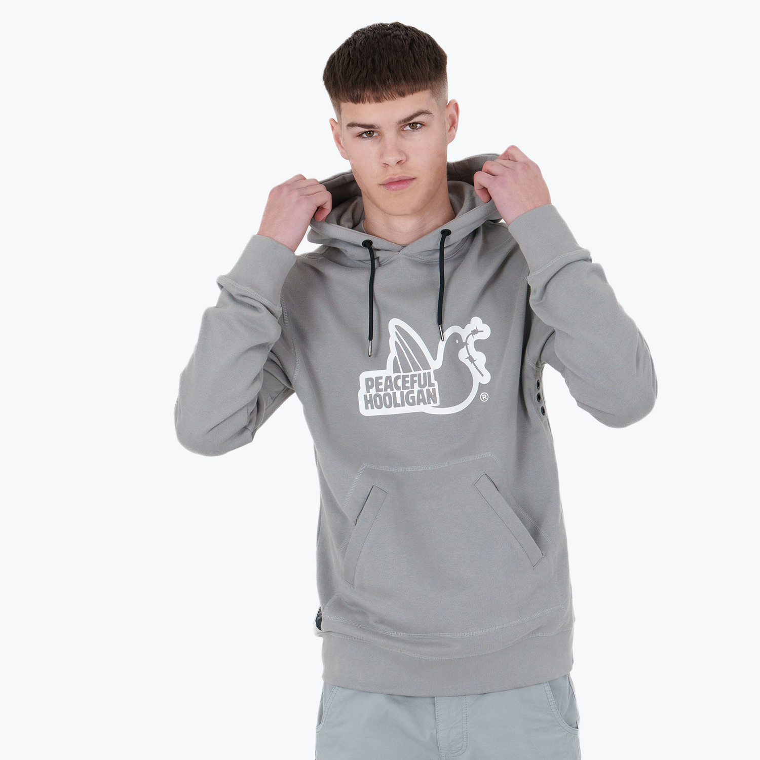 Outline Hoodie Chiseled Stone - Peaceful Hooligan