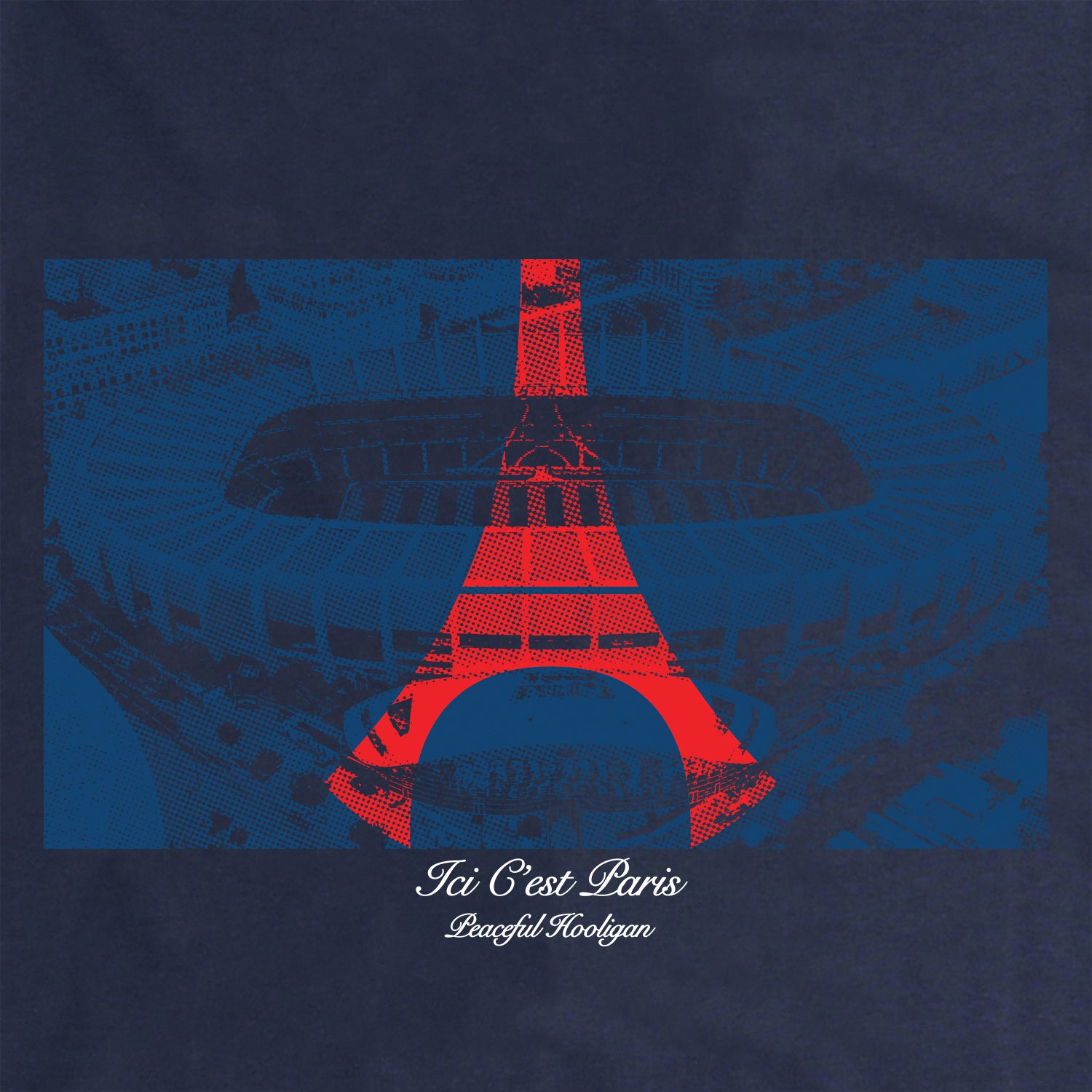 PSG Parc Des Princes T-Shirt Navy - Peaceful Hooligan