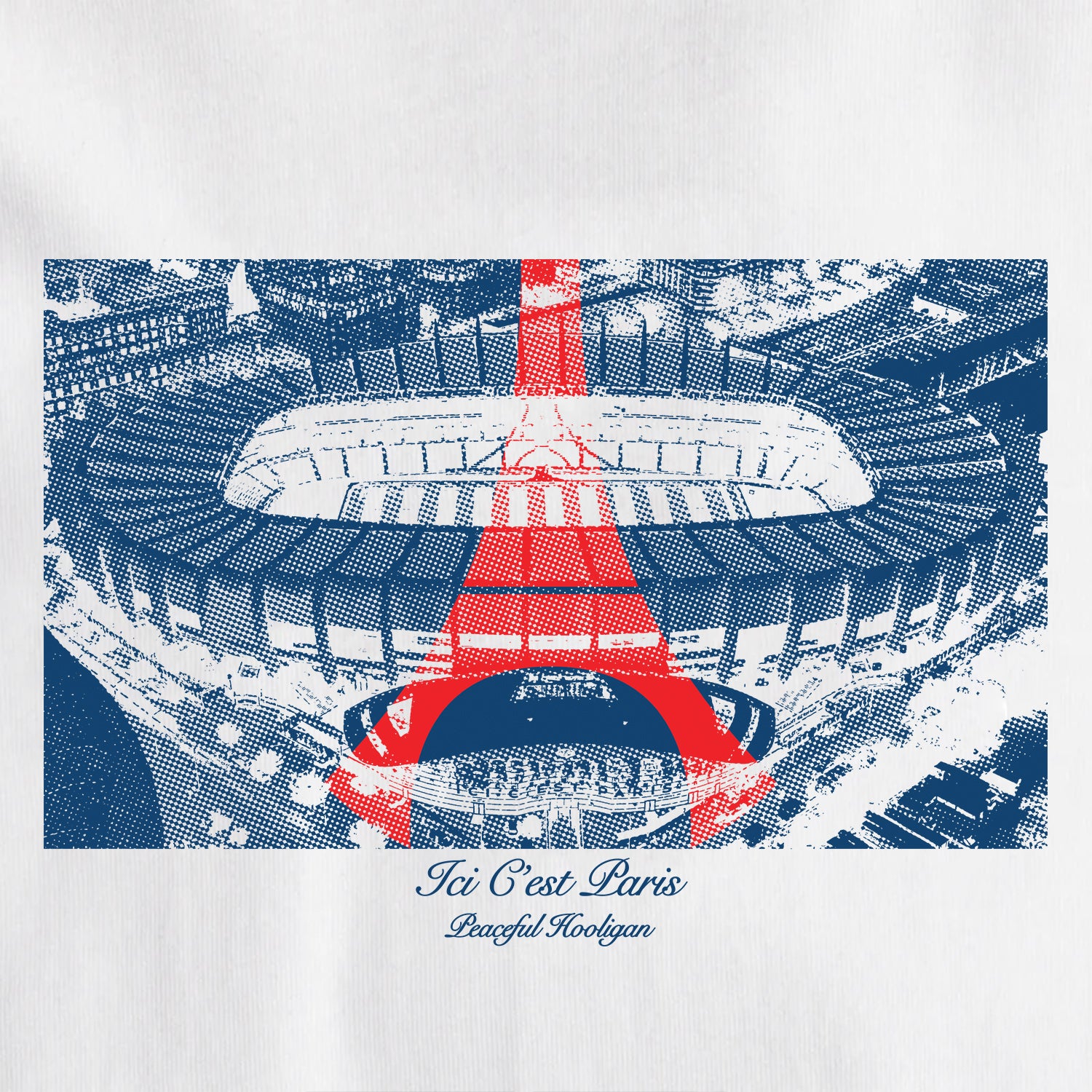 Parc Des Princes T-Shirt White - Peaceful Hooligan