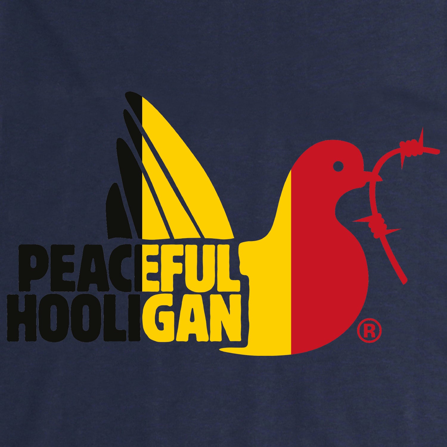 Belgium Dove T-Shirt Navy - Peaceful Hooligan