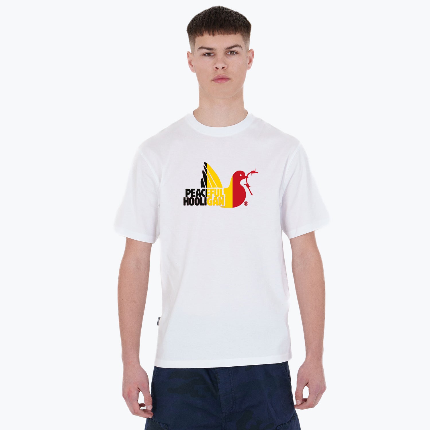 Belgium Dove T-Shirt White - Peaceful Hooligan