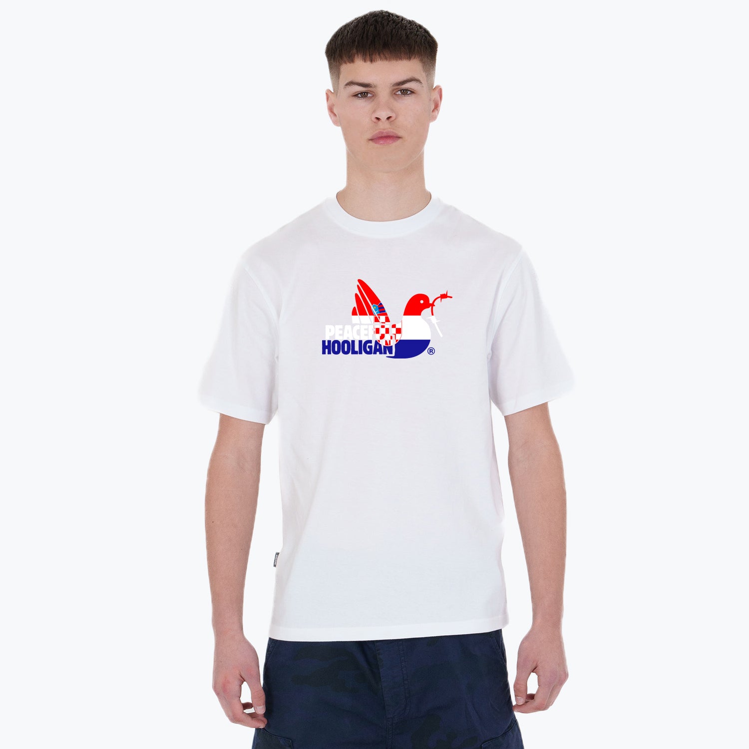 Croatia Dove T-Shirt White - Peaceful Hooligan