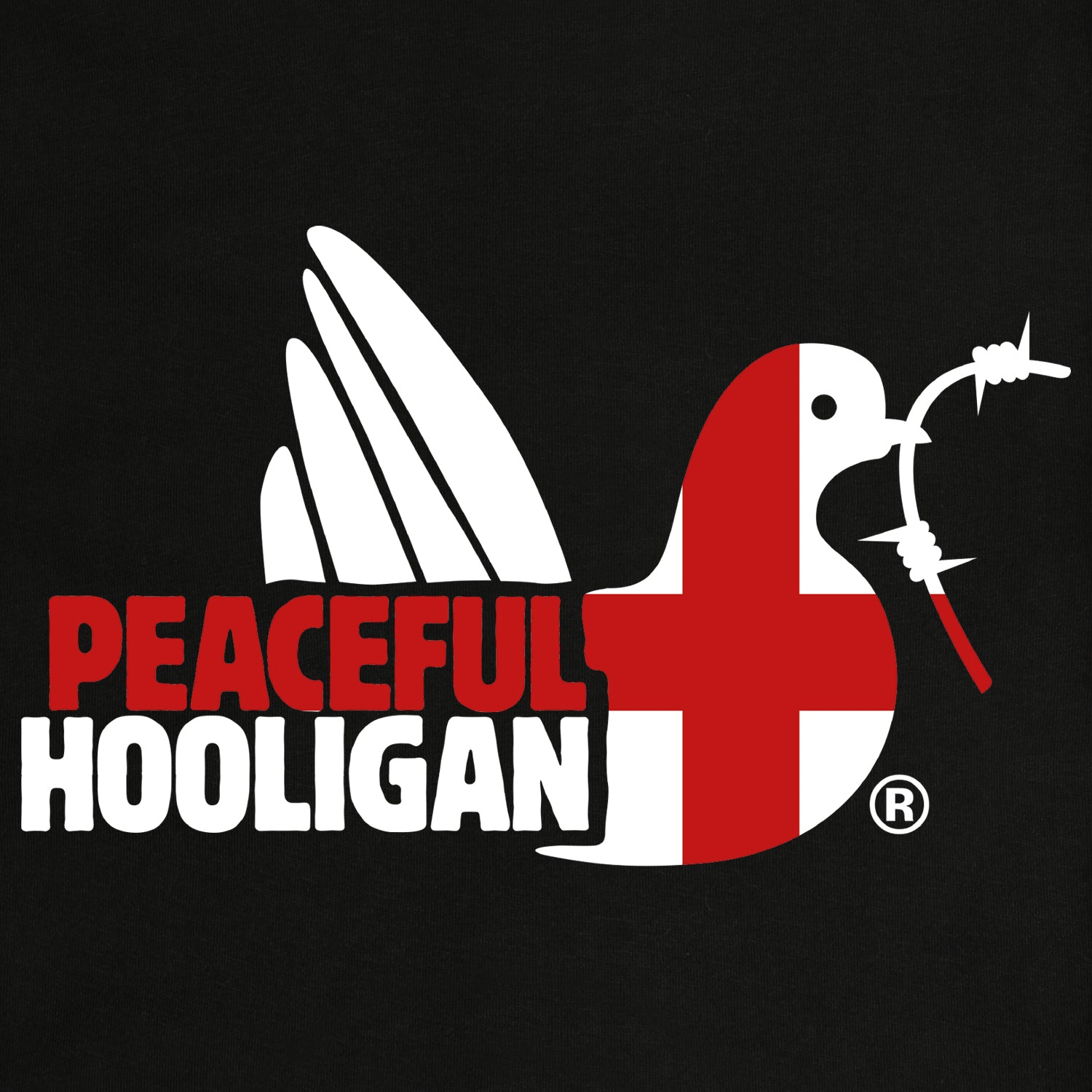 England Dove T-Shirt Black - Peaceful Hooligan