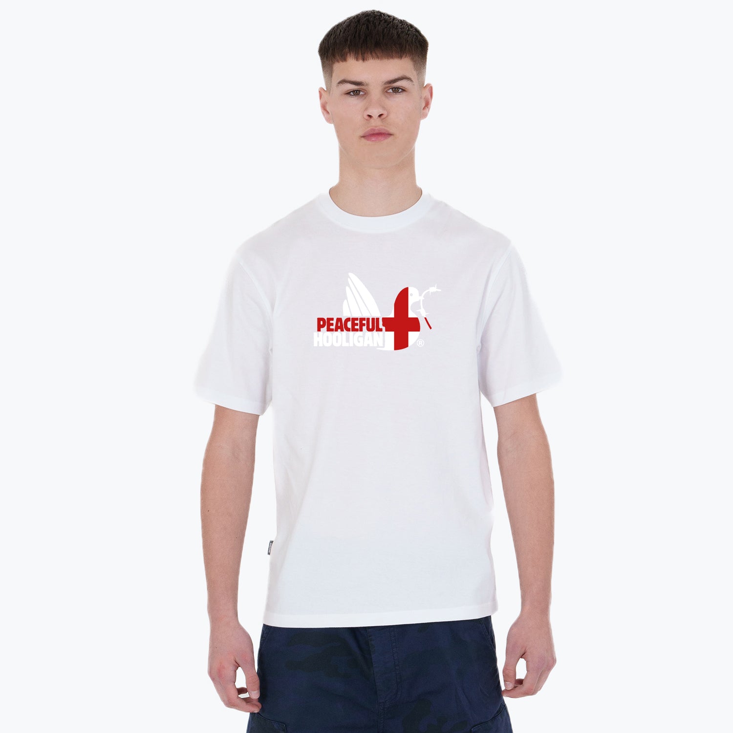 England Dove T-Shirt White - Peaceful Hooligan