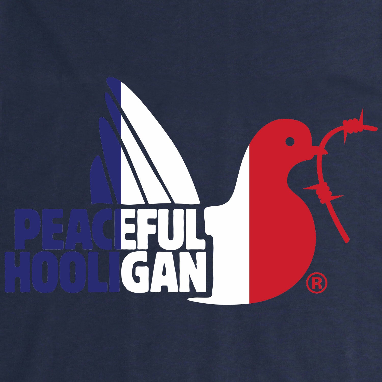 France Dove T-Shirt Navy - Peaceful Hooligan