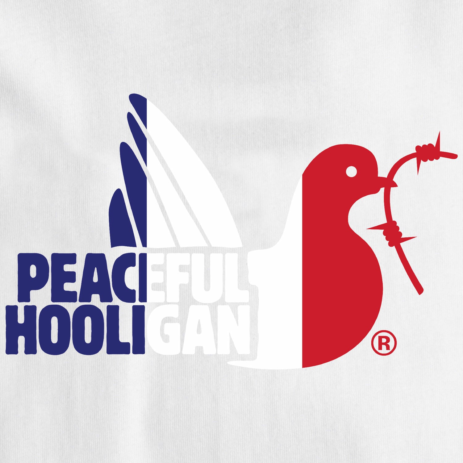 France Dove T-Shirt White - Peaceful Hooligan