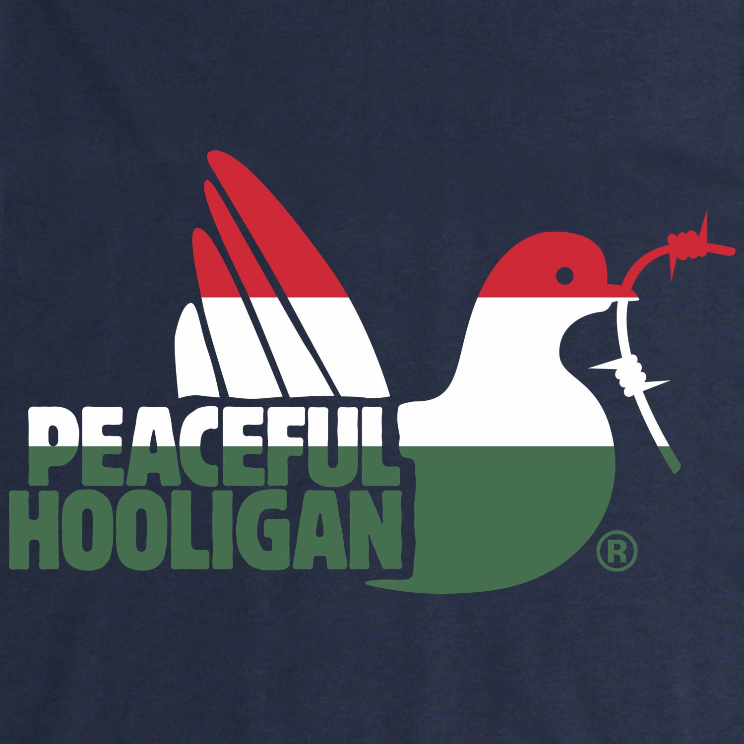 Hungary Dove T-Shirt Navy - Peaceful Hooligan
