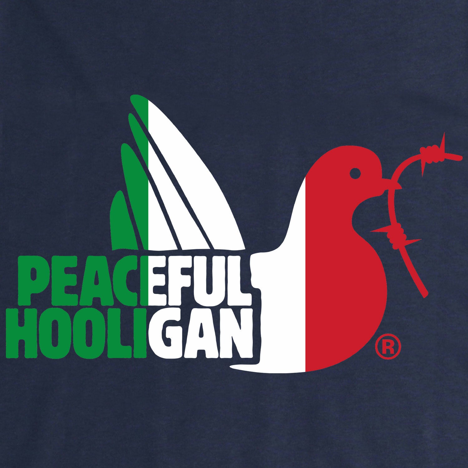 Italy Dove T-Shirt Navy - Peaceful Hooligan