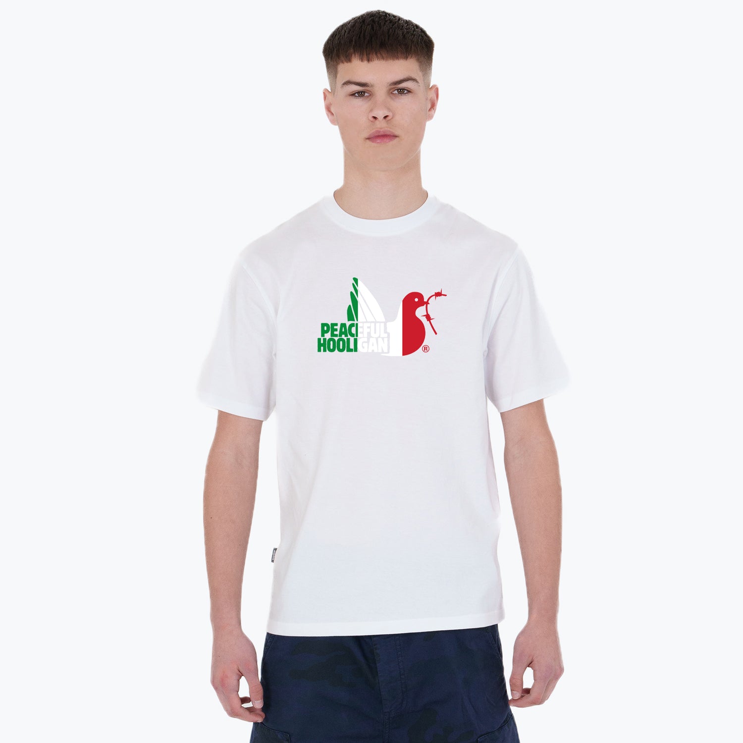 Italy Dove T-Shirt White - Peaceful Hooligan