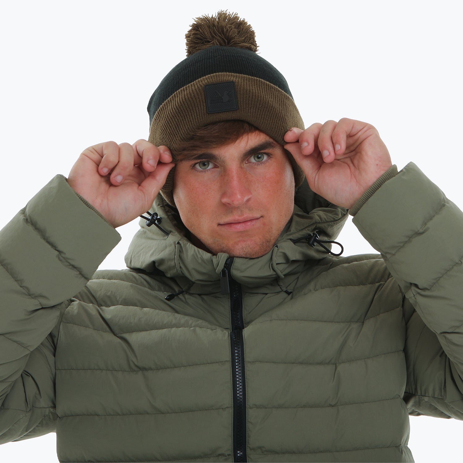 Bobble Beanie Black / Khaki - Peaceful Hooligan