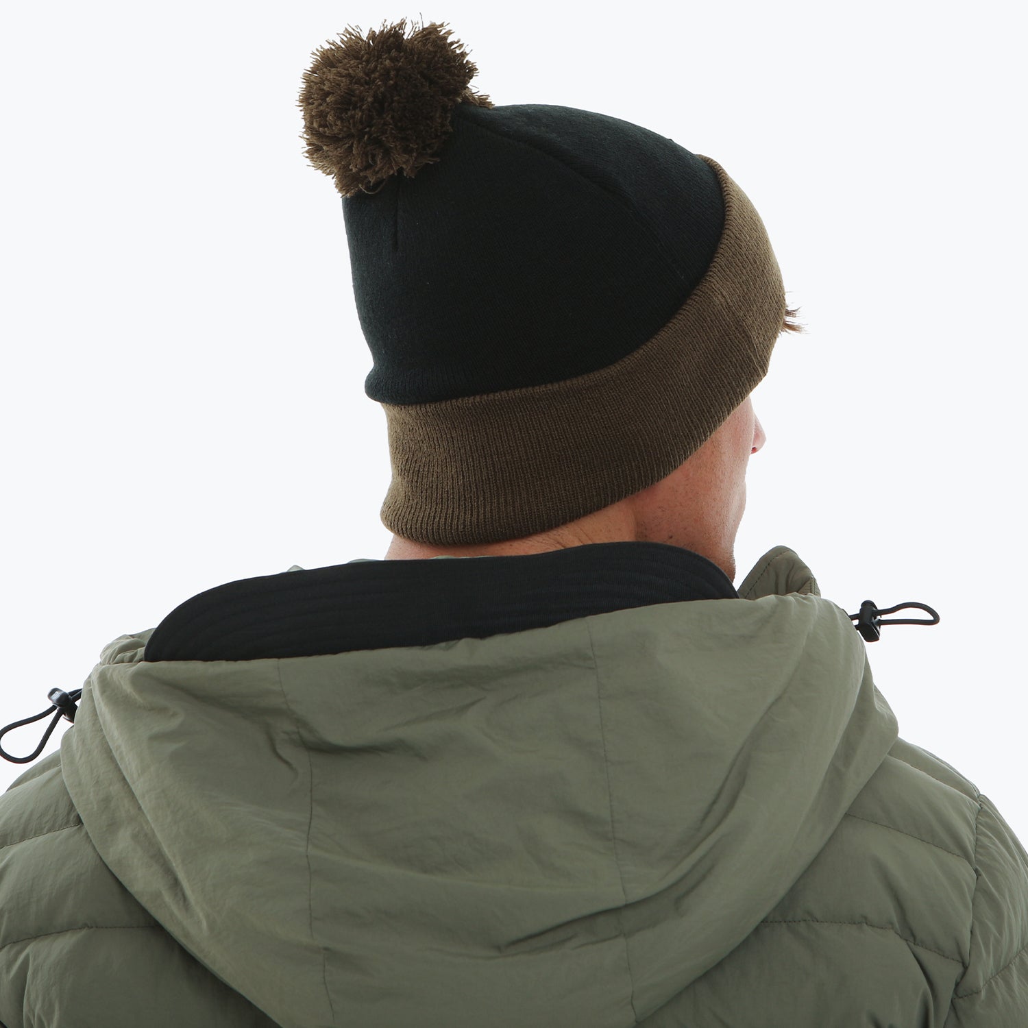 Bobble Beanie Black / Khaki - Peaceful Hooligan