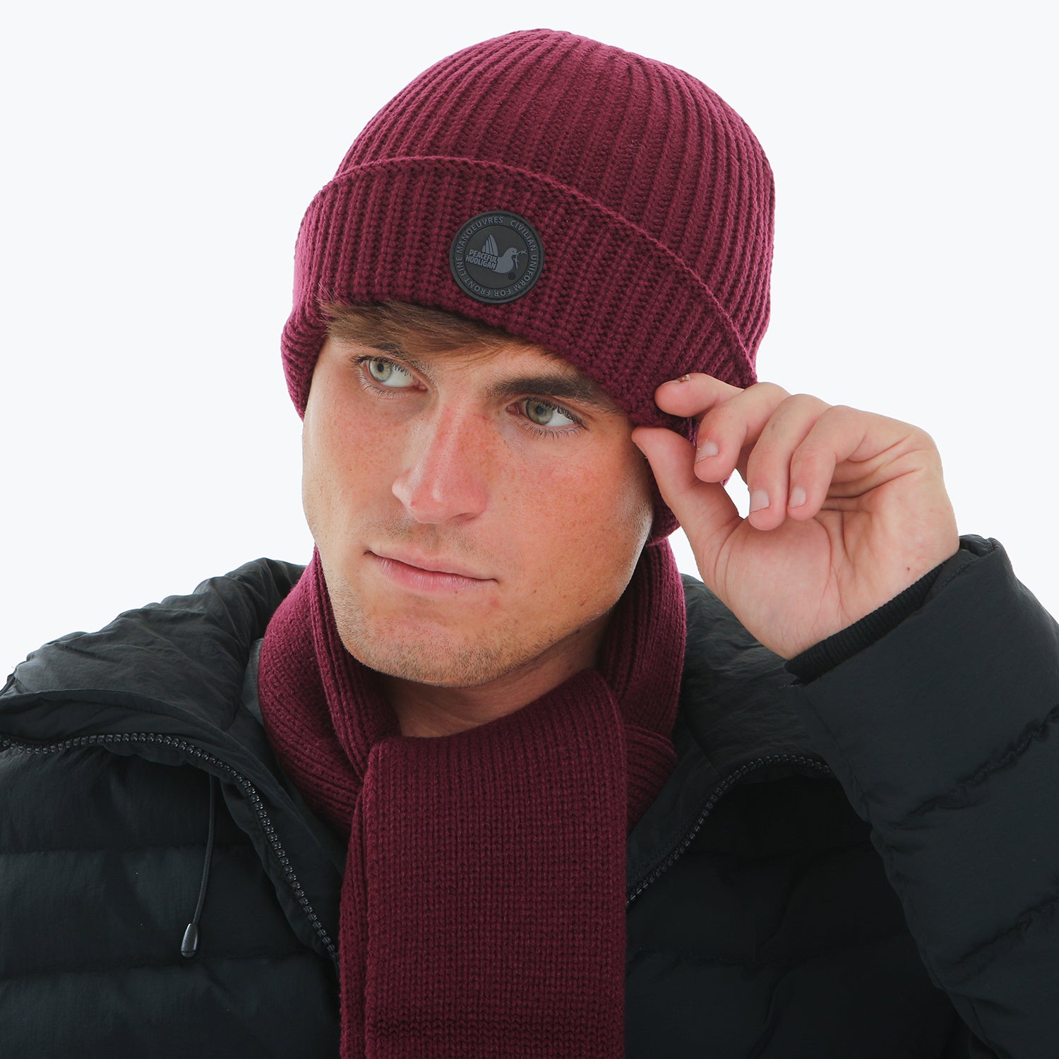 Ribbed Beanie Wine - Peaceful Hooligan