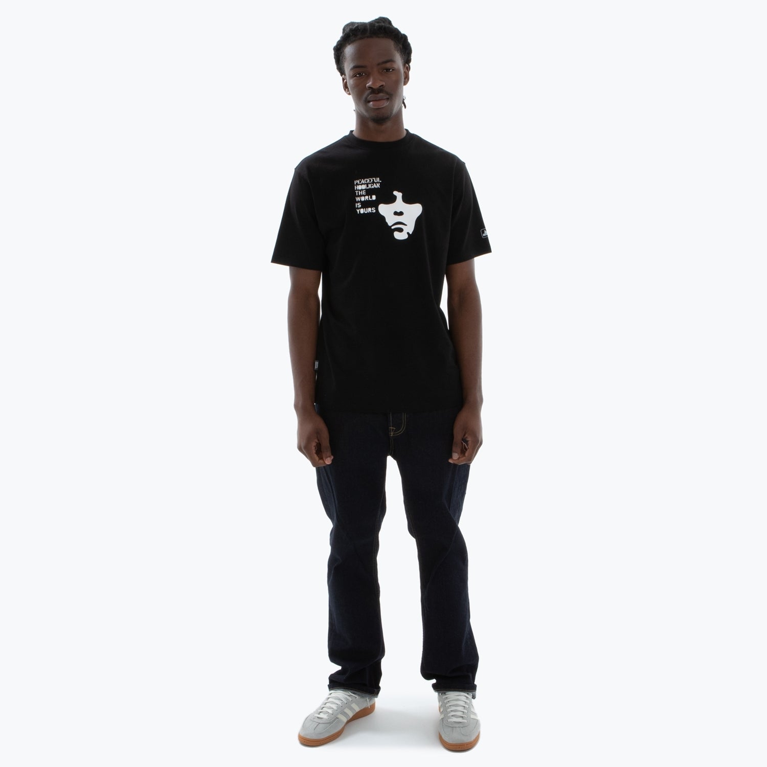 Brown T-Shirt Black - Peaceful Hooligan