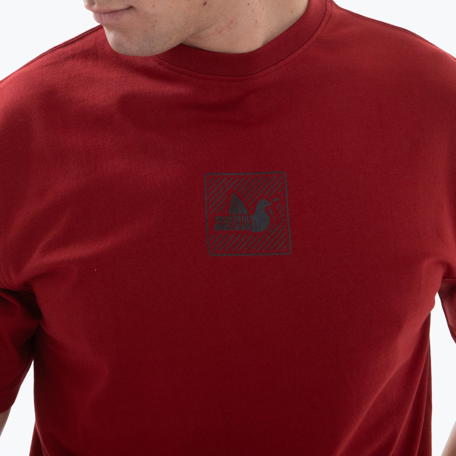 Lines T-Shirt Dark Red - Peaceful Hooligan