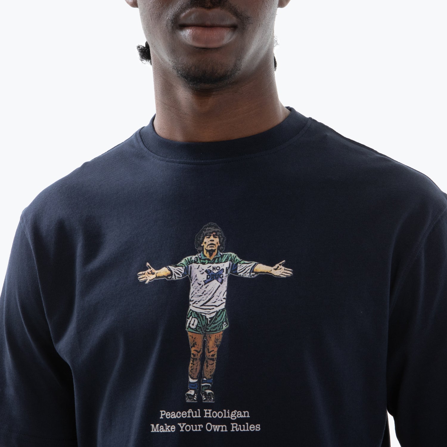 Maradona T-Shirt Navy - Peaceful Hooligan