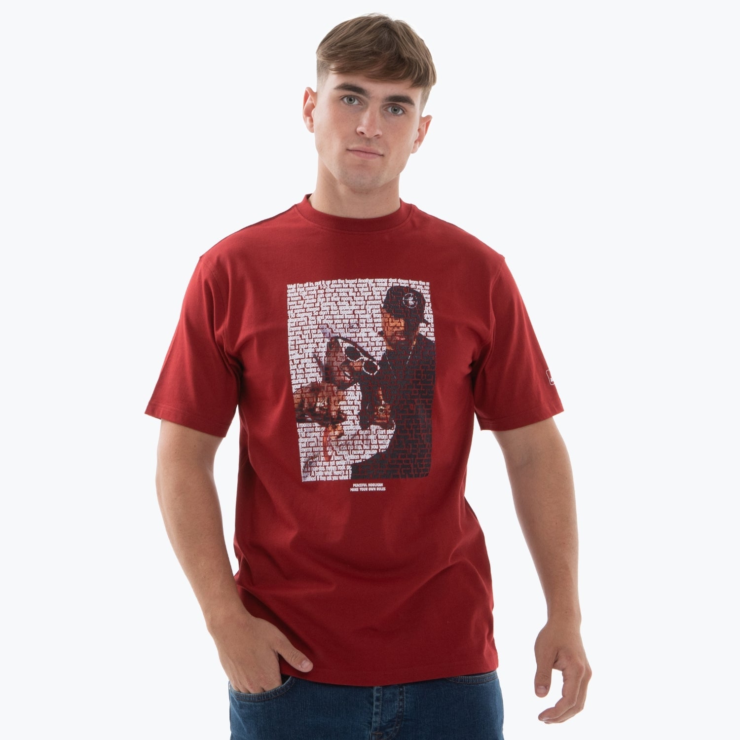 No 1 T-Shirt Dark Red - Peaceful Hooligan