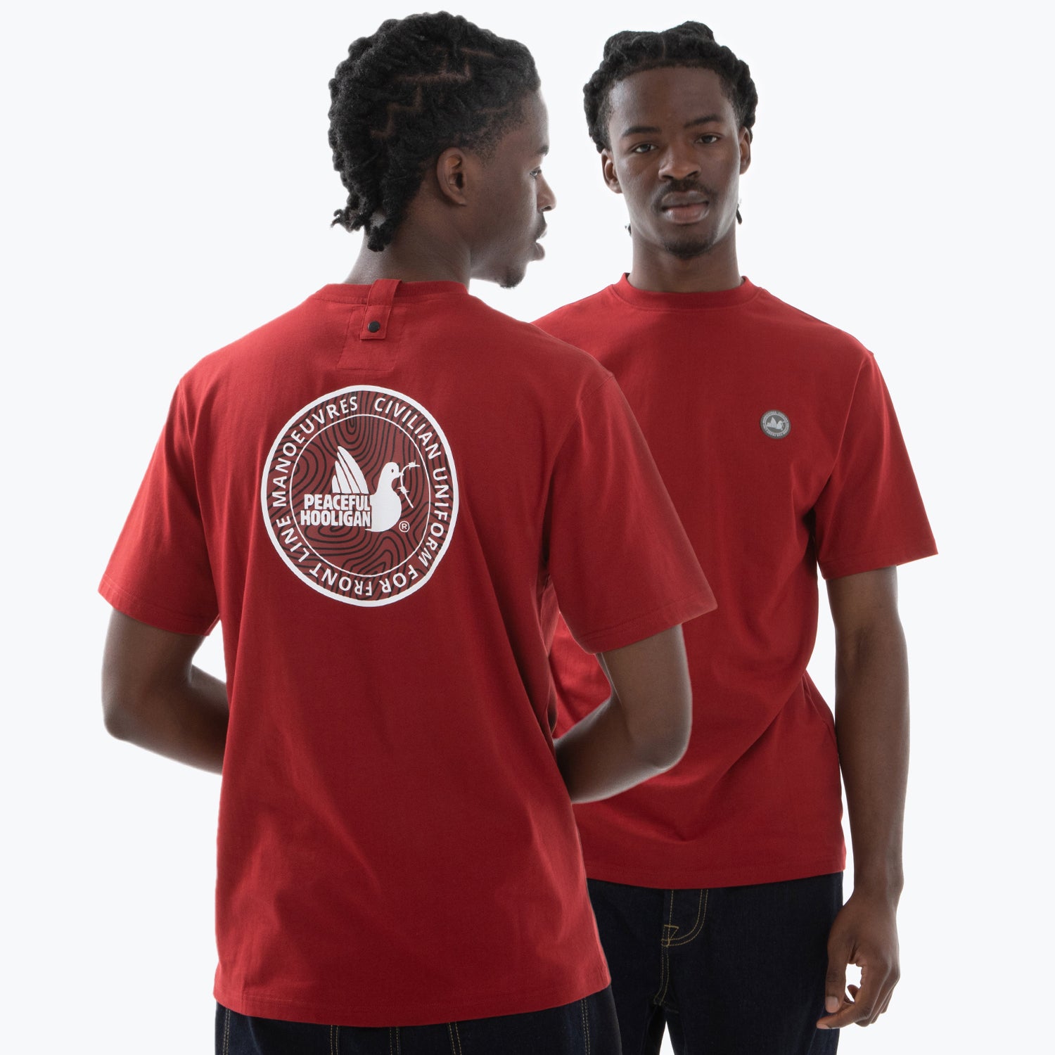 Trace T-Shirt Dark Red - Peaceful Hooligan