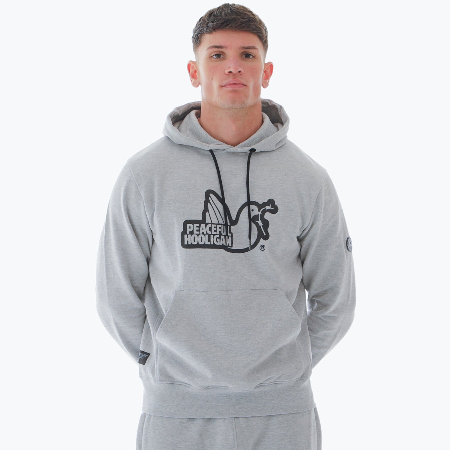 Outline Hoodie Marl Grey