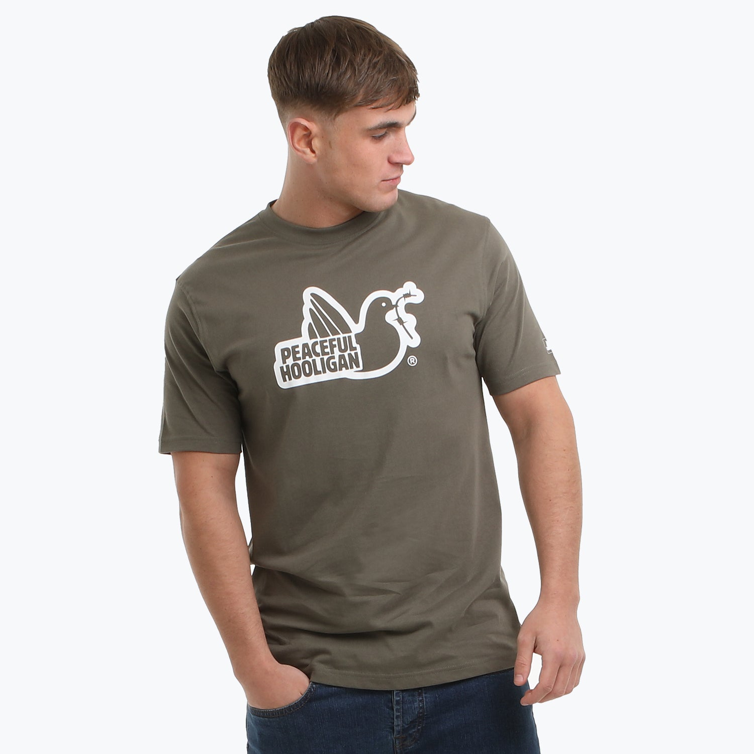 Outline T-Shirt Dusky Olive