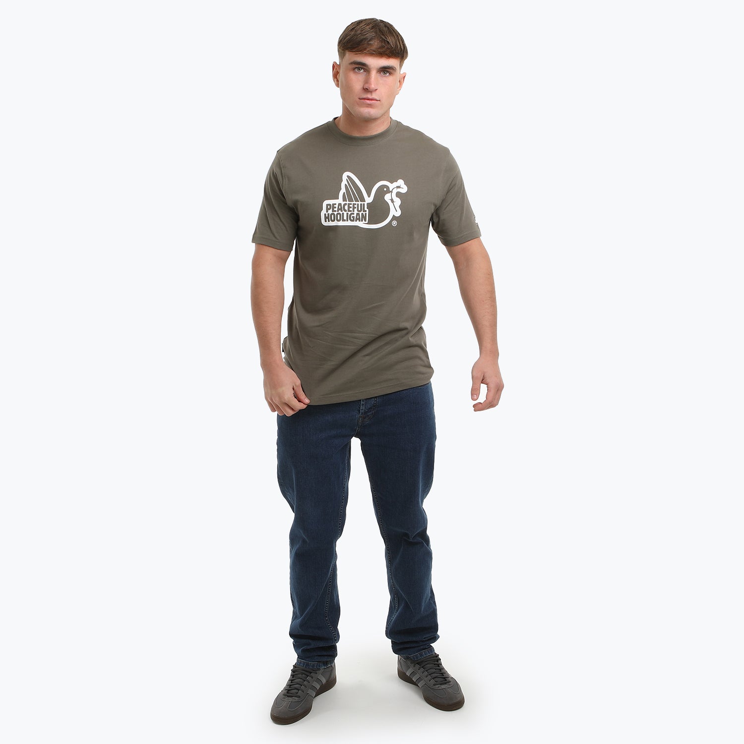 Outline T-Shirt Dusky Olive