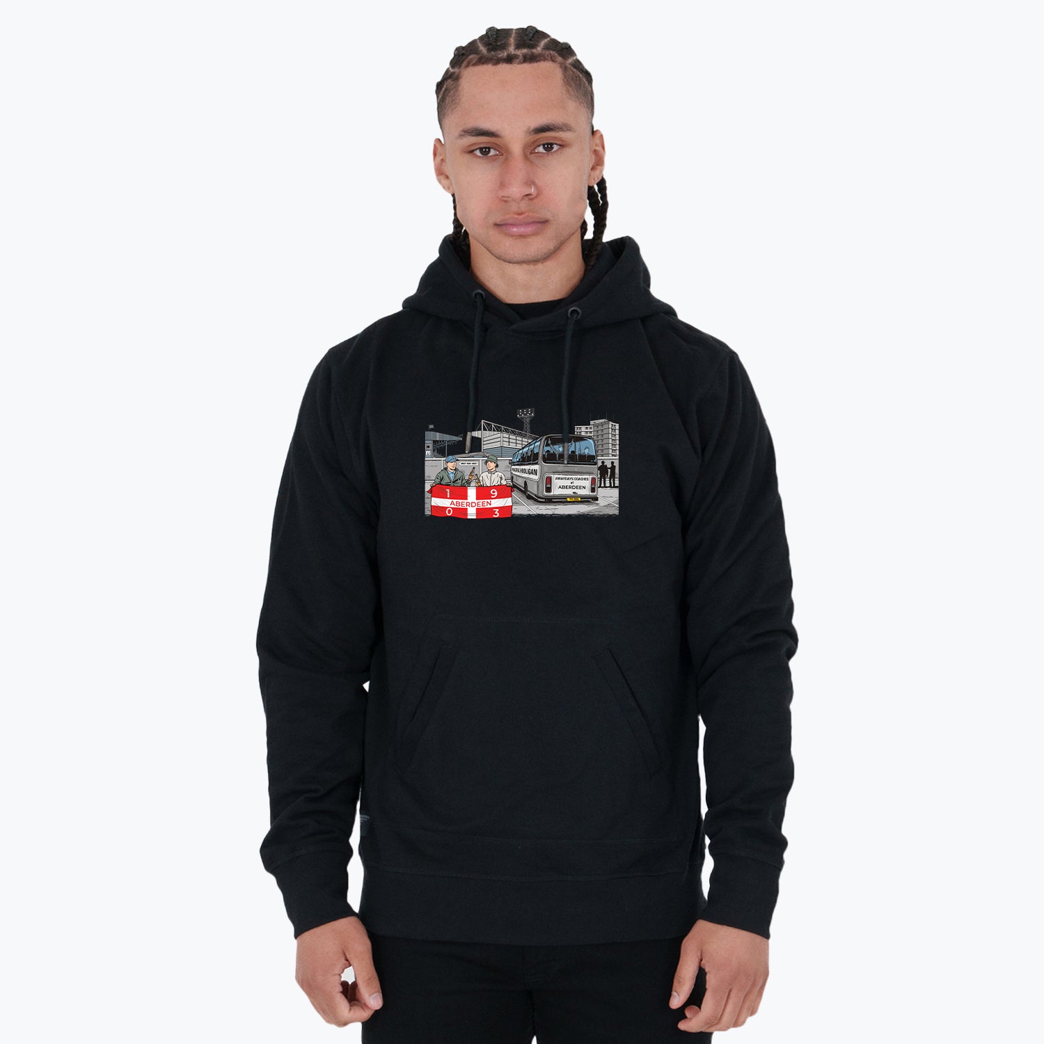 Aberdeen Awaydays Hoodie Black - Peaceful Hooligan