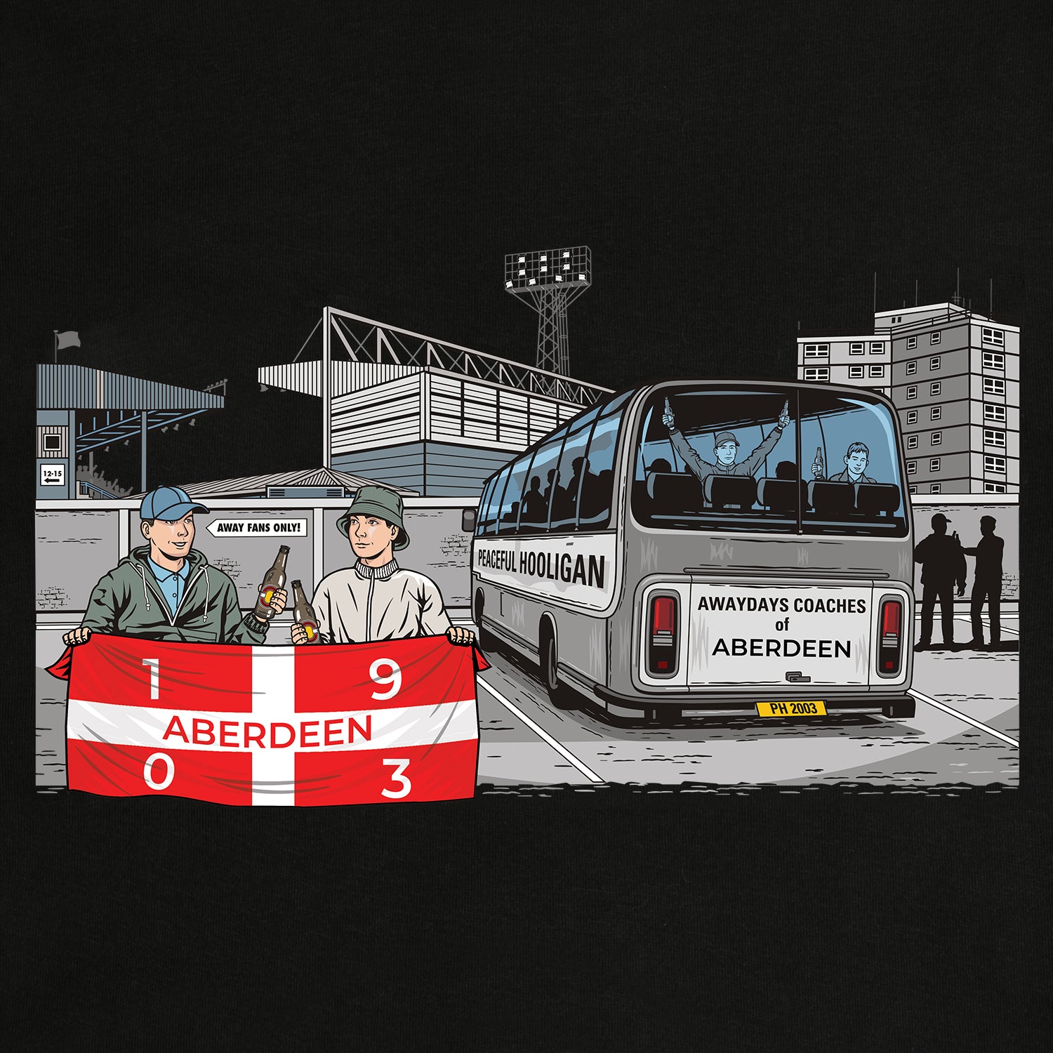 Aberdeen Awaydays Sweatshirt Black - Peaceful Hooligan