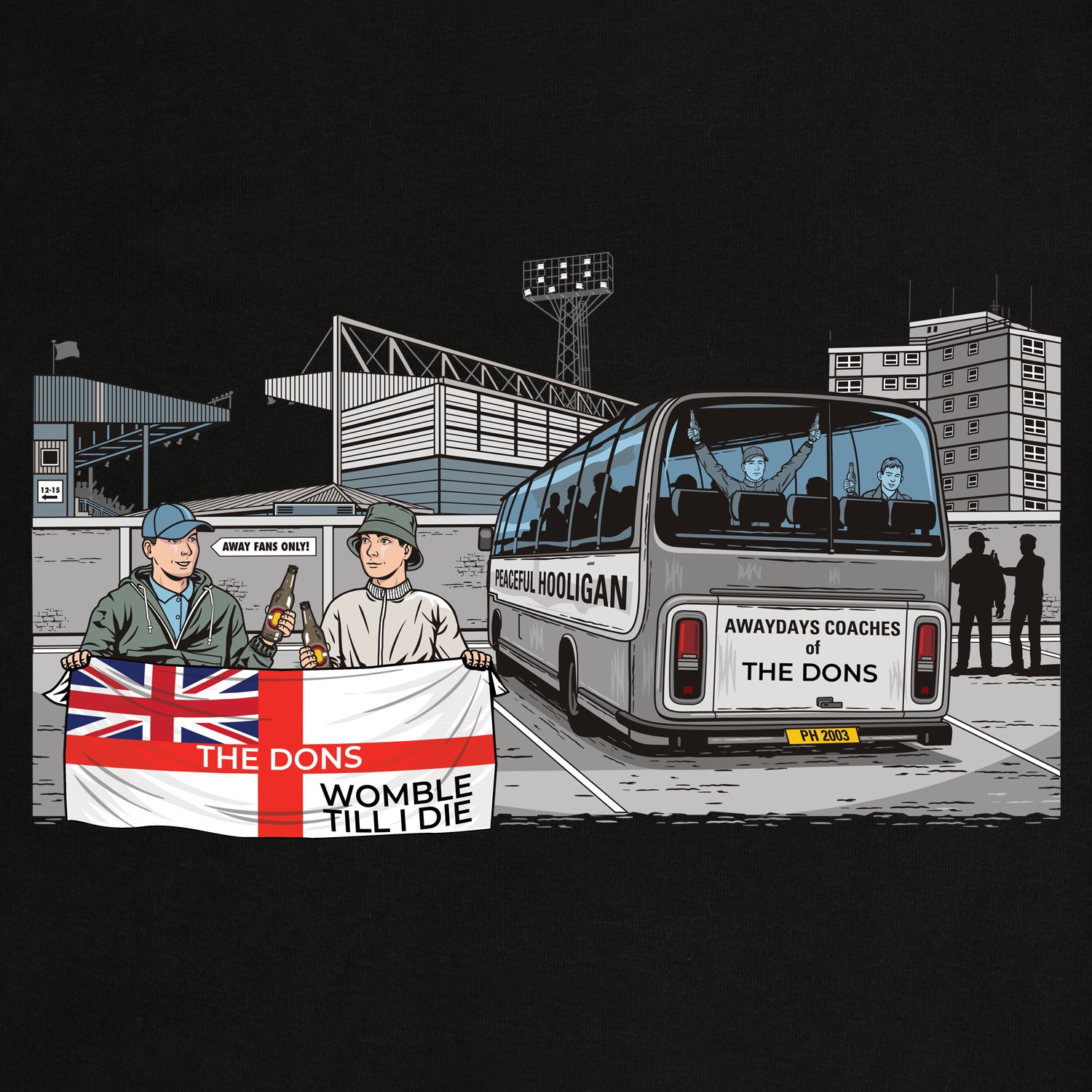 The Dons Awaydays Sweatshirt Black - Peaceful Hooligan