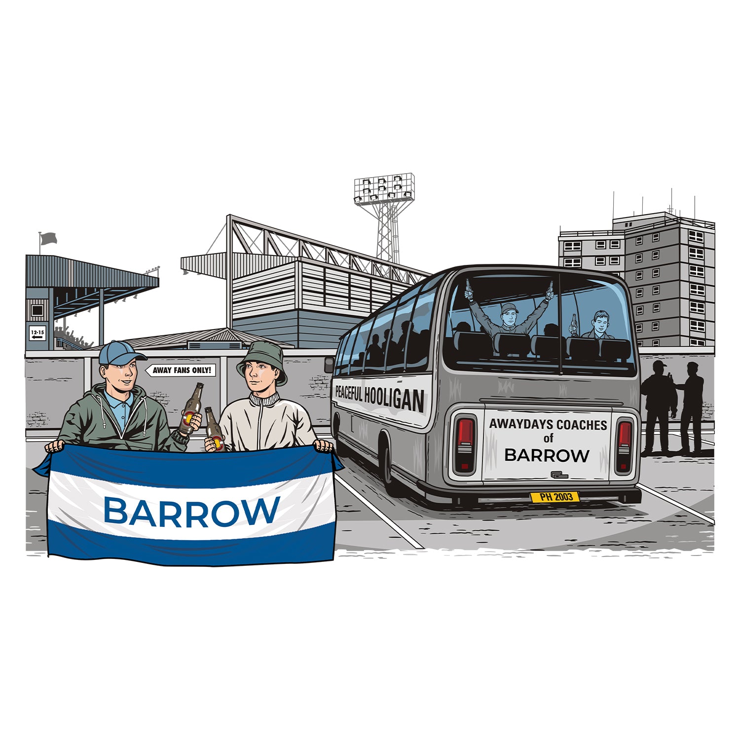 Barrow Awaydays T-Shirt White - Peaceful Hooligan
