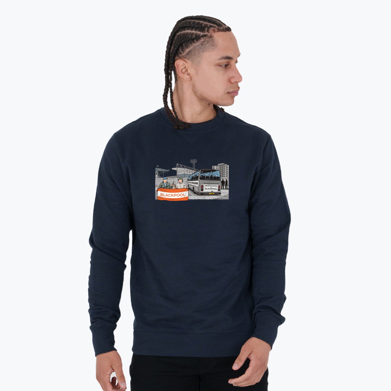Blackpool FC Awaydays Sweatshirt Navy - Peaceful Hooligan