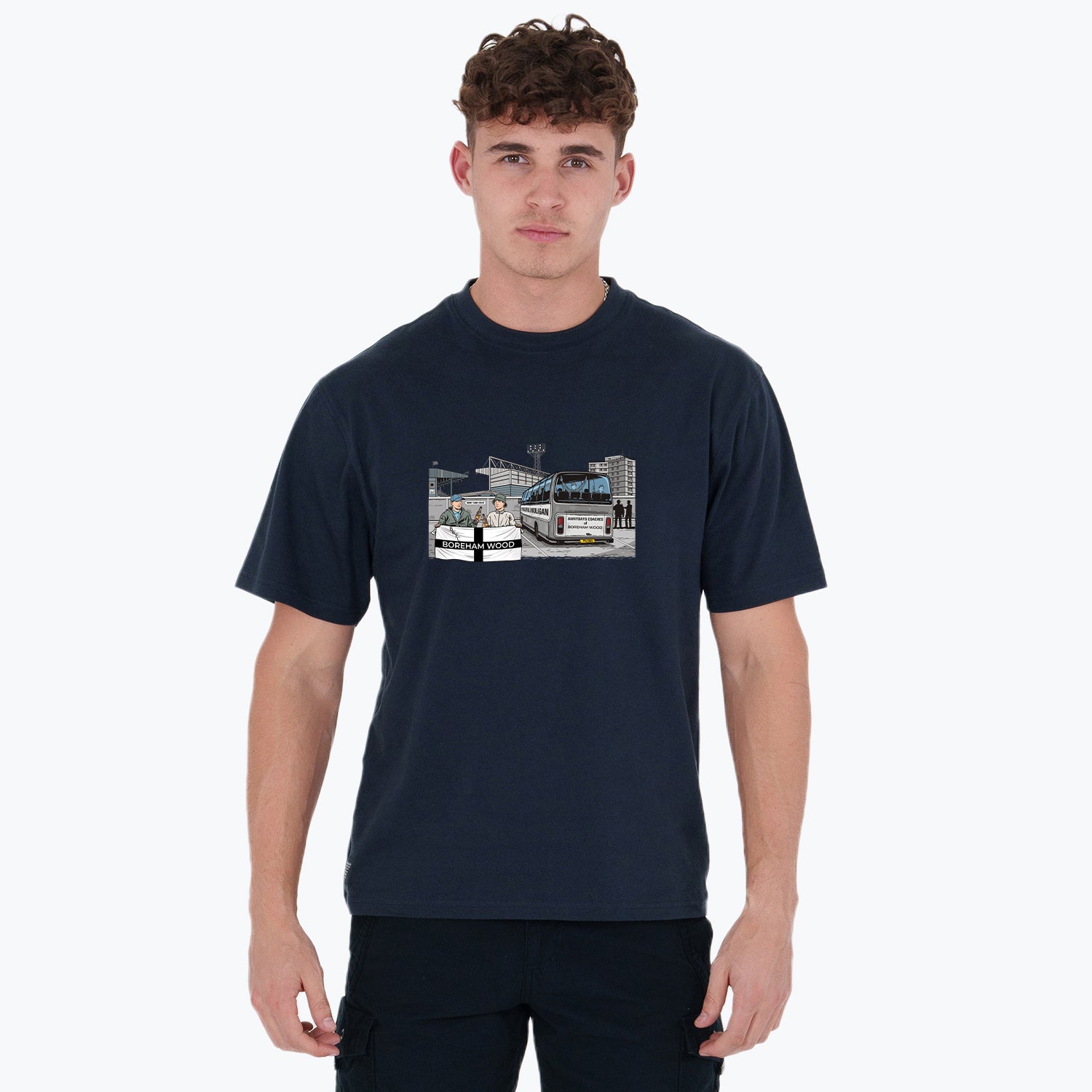Boreham Wood Awaydays T-Shirt Navy - Peaceful Hooligan