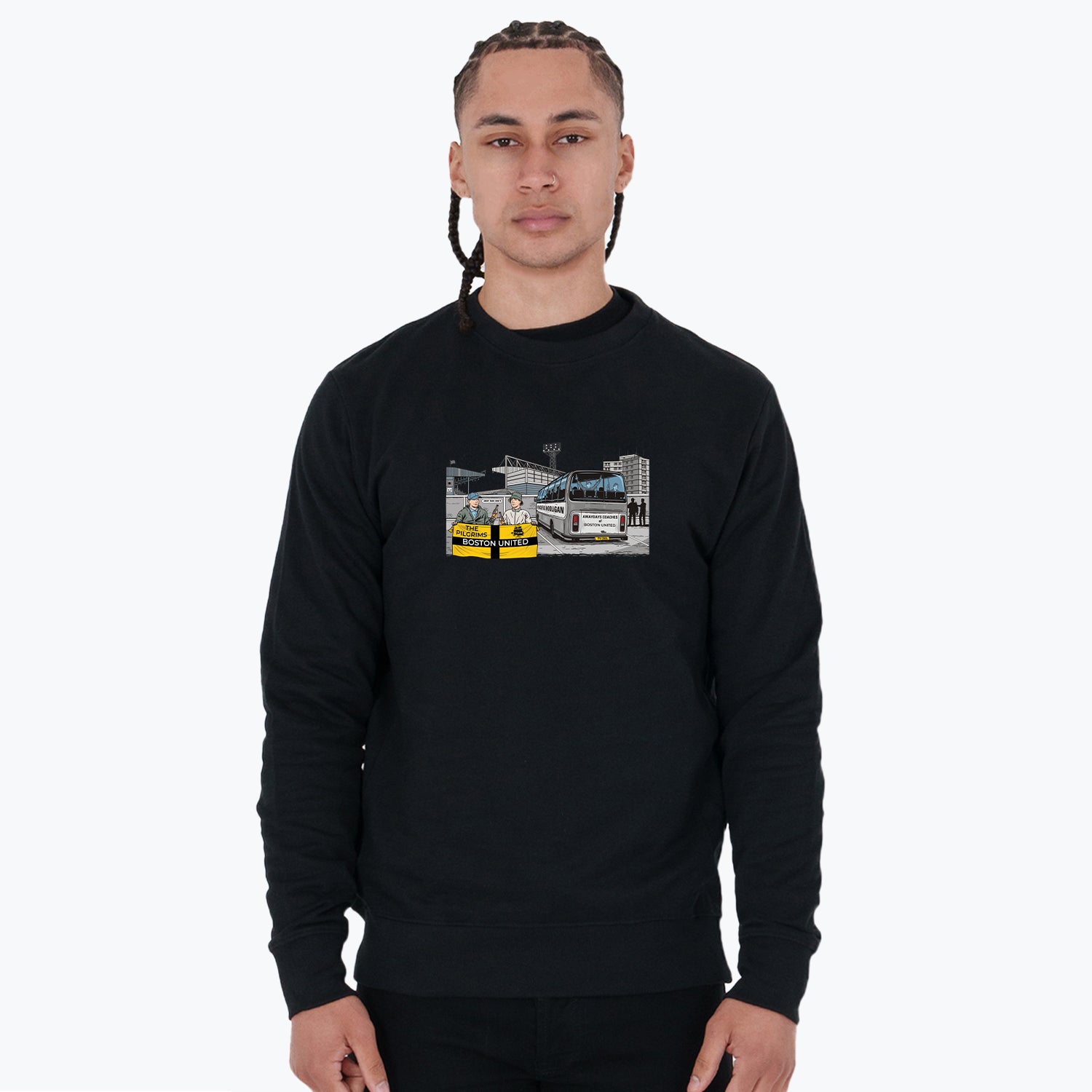 Boston United Awaydays Sweatshirt Black - Peaceful Hooligan
