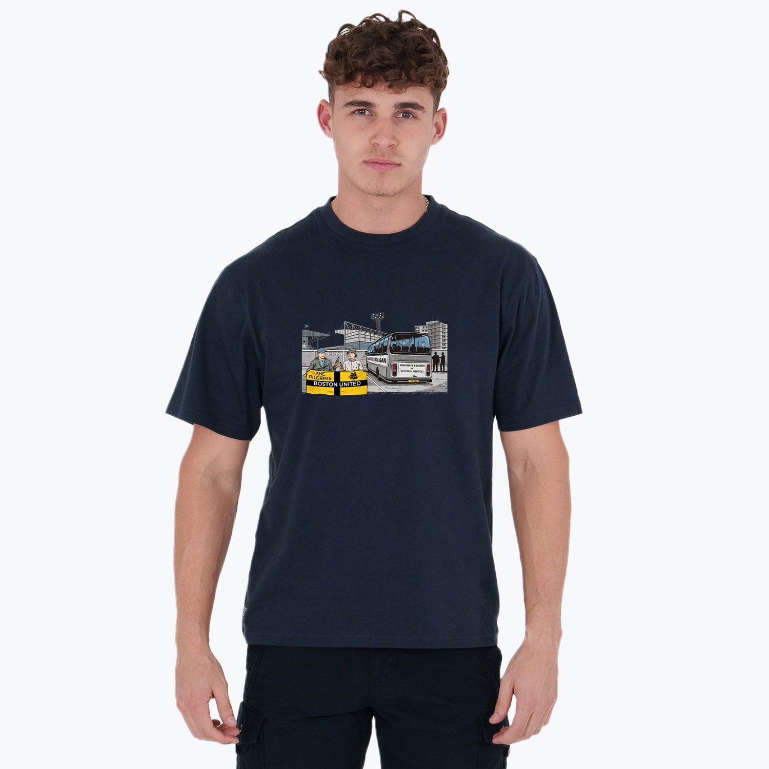 Boston United Awaydays T-Shirt Navy - Peaceful Hooligan