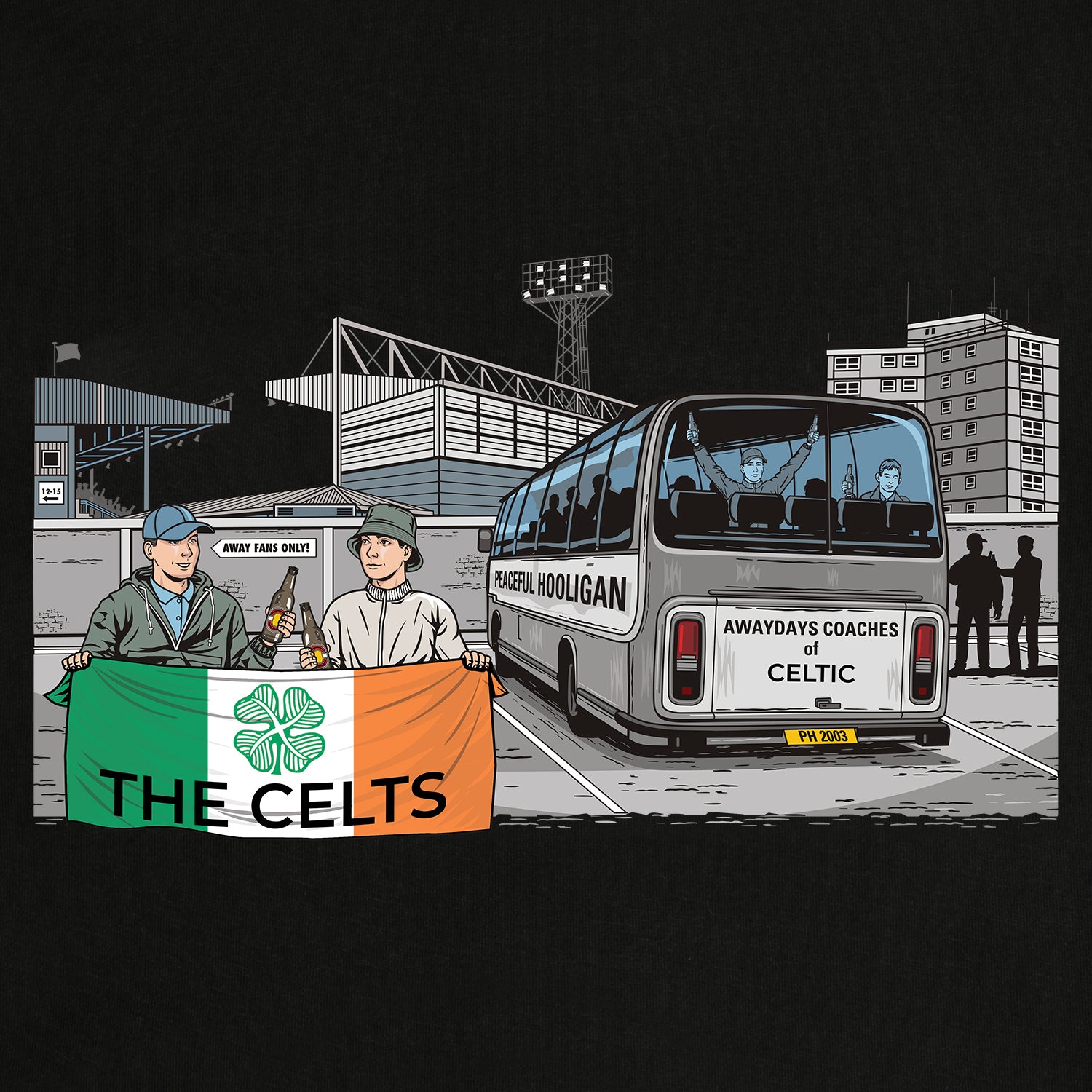 The Celts Awaydays Sweatshirt Black - Peaceful Hooligan