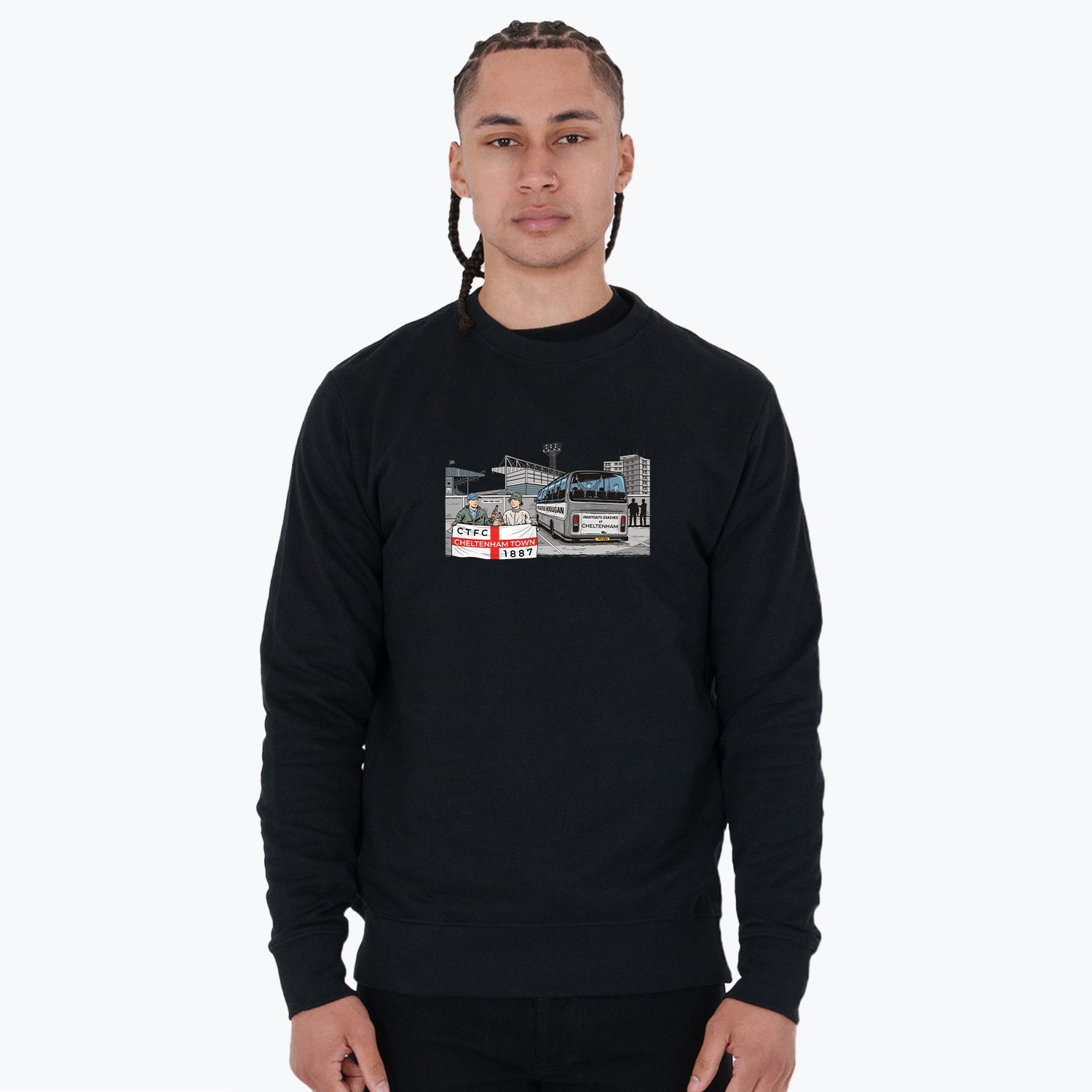 Cheltenham Town Awaydays Sweatshirt Black - Peaceful Hooligan