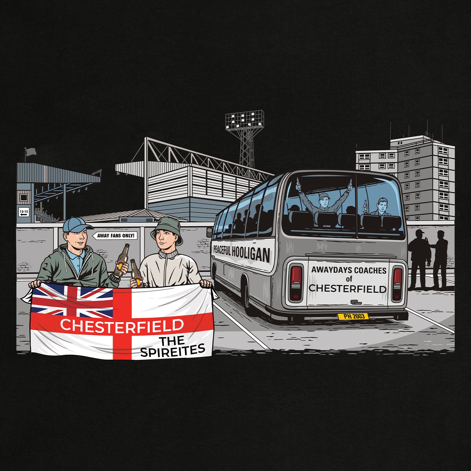 Chesterfield Awaydays Sweatshirt Black - Peaceful Hooligan