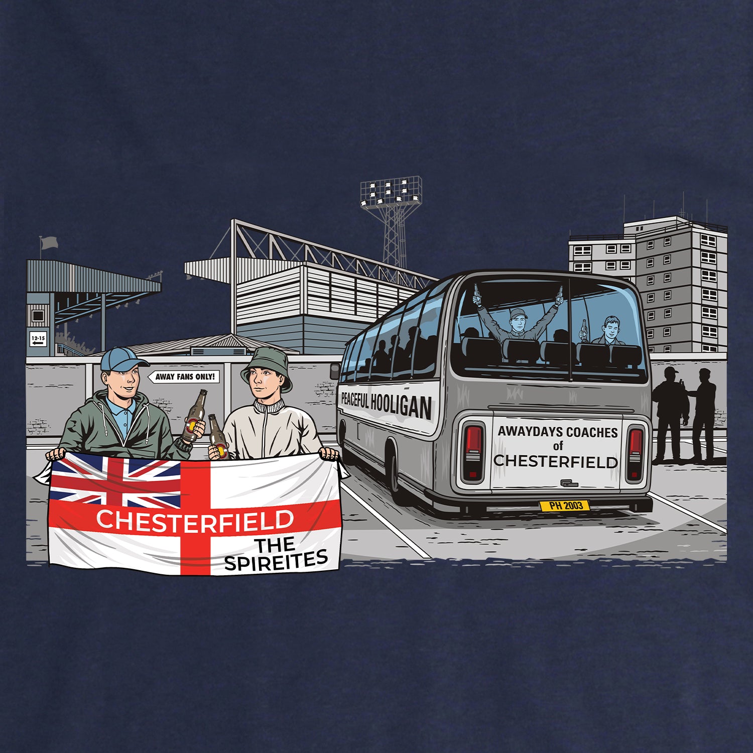 Chesterfield Awaydays Sweatshirt Navy - Peaceful Hooligan