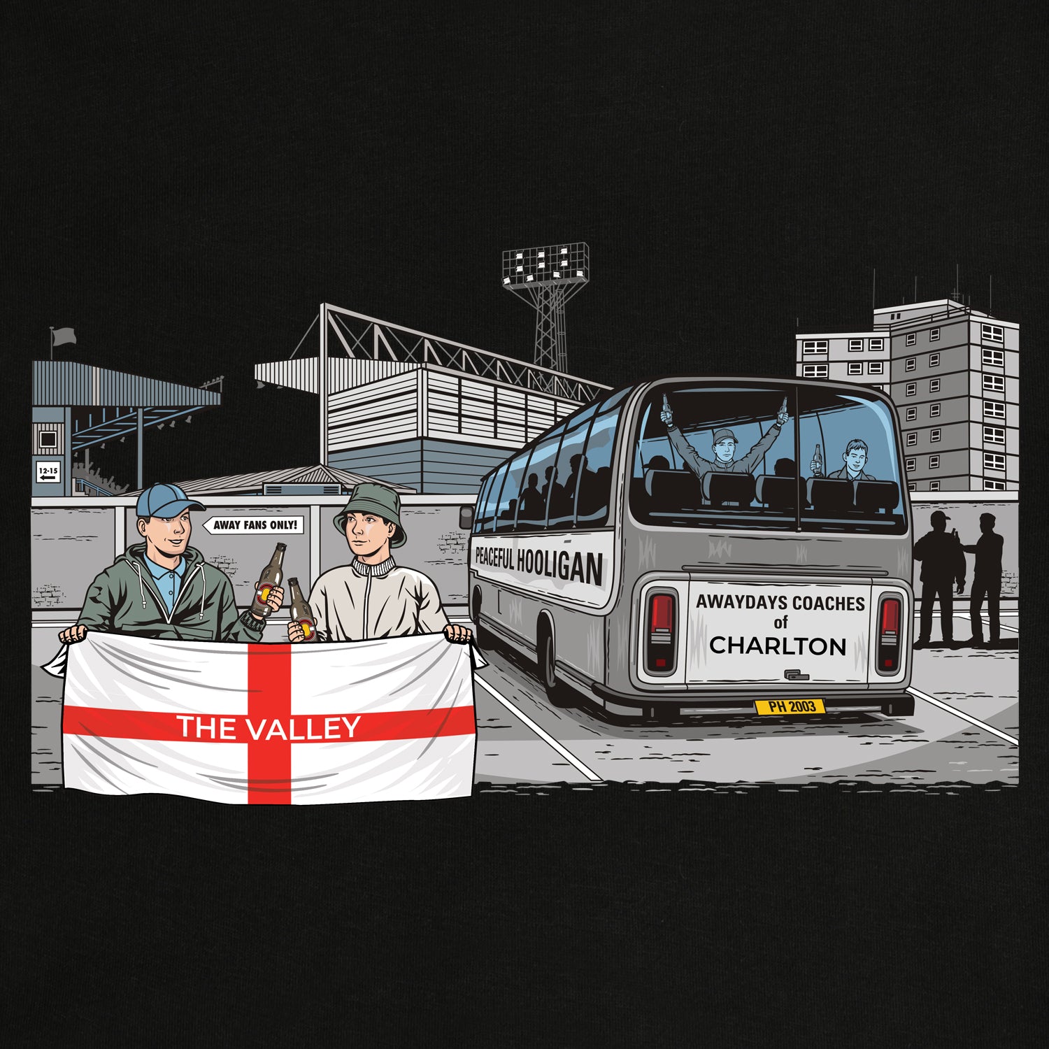 The Valley Awaydays Sweatshirt Black - Peaceful Hooligan