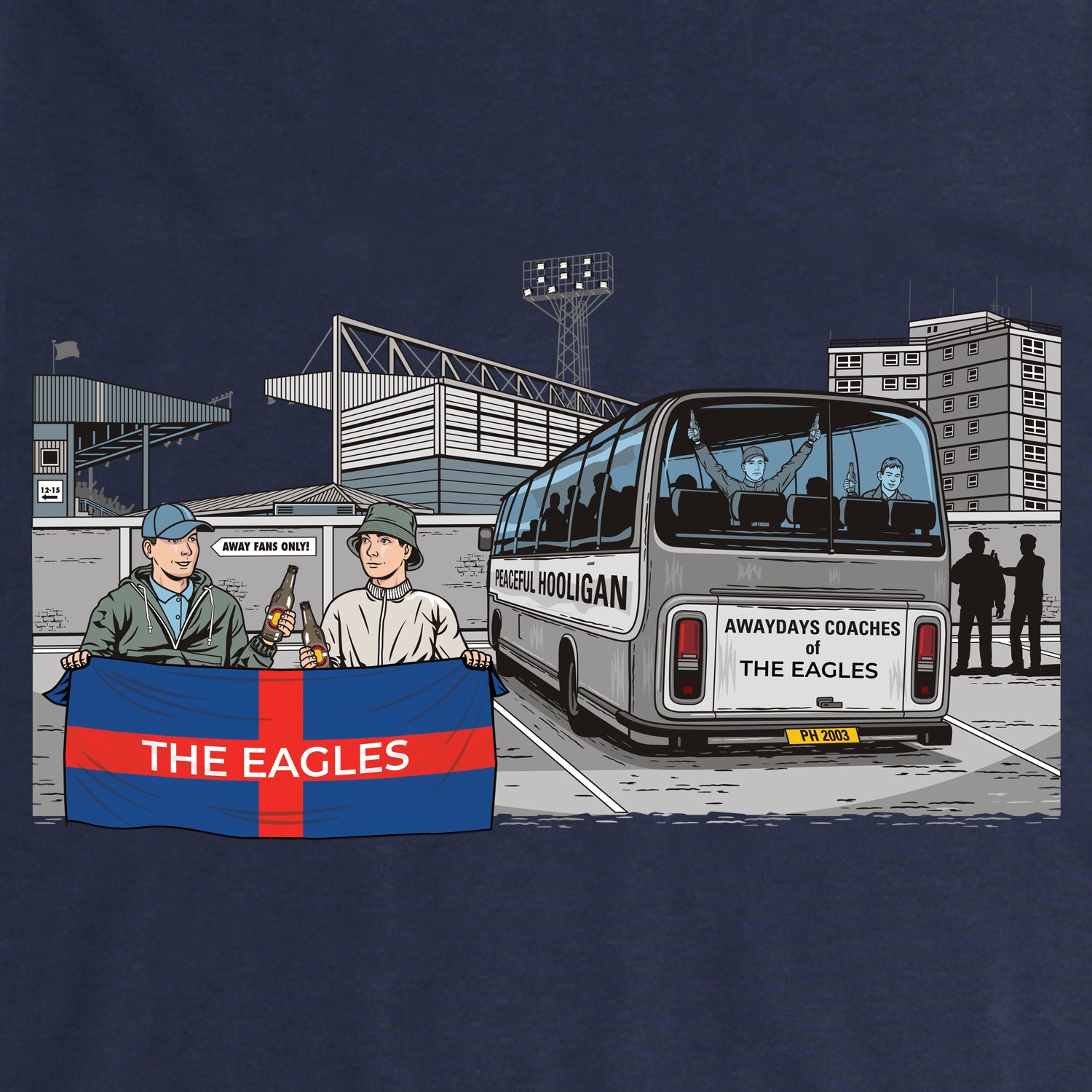 The Eagles Awaydays Hoodie Navy - Peaceful Hooligan