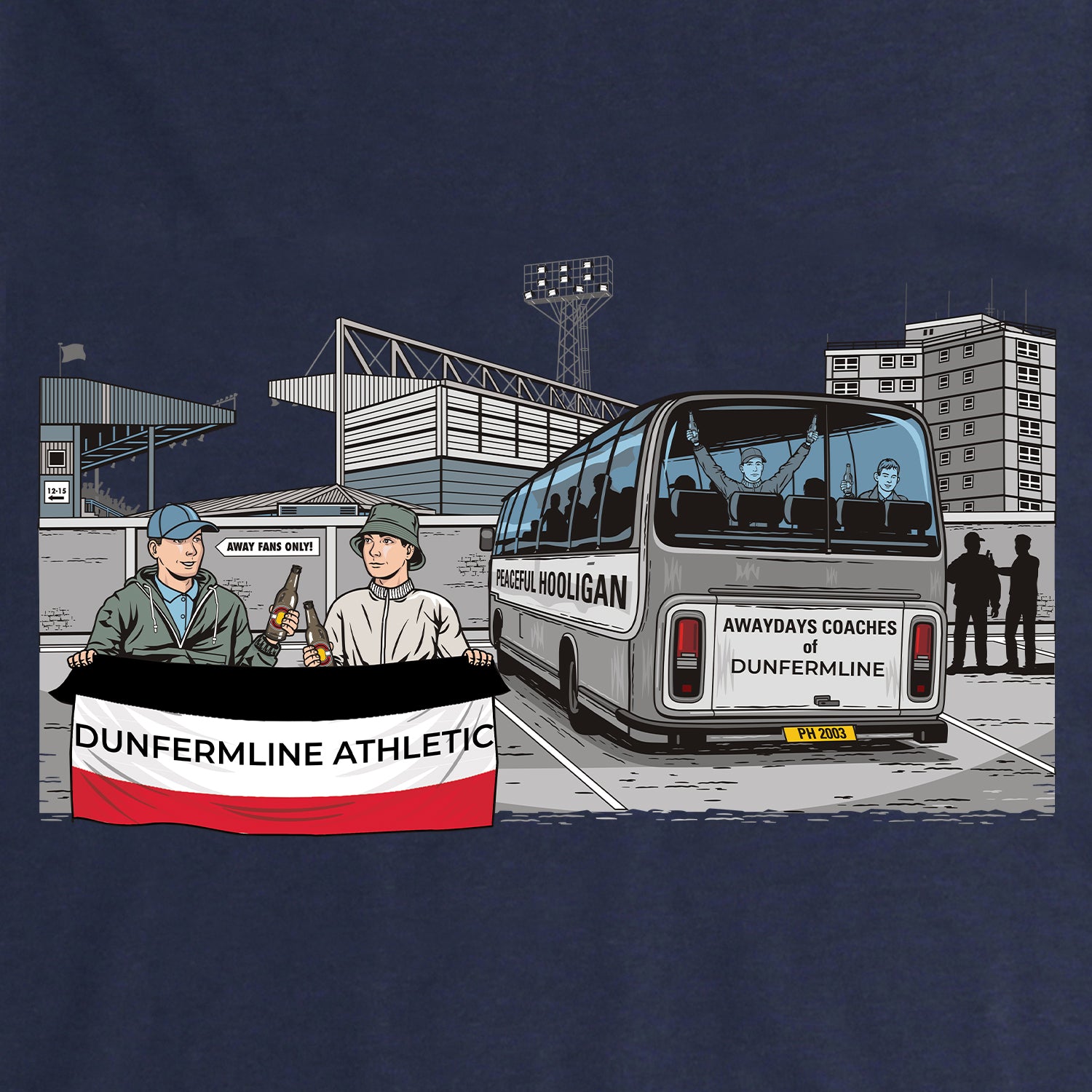 Dunfermline Athletic Awaydays Sweatshirt Navy - Peaceful Hooligan