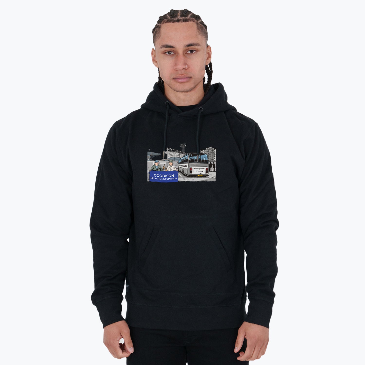 Goodison Awaydays Hoodie Black - Peaceful Hooligan