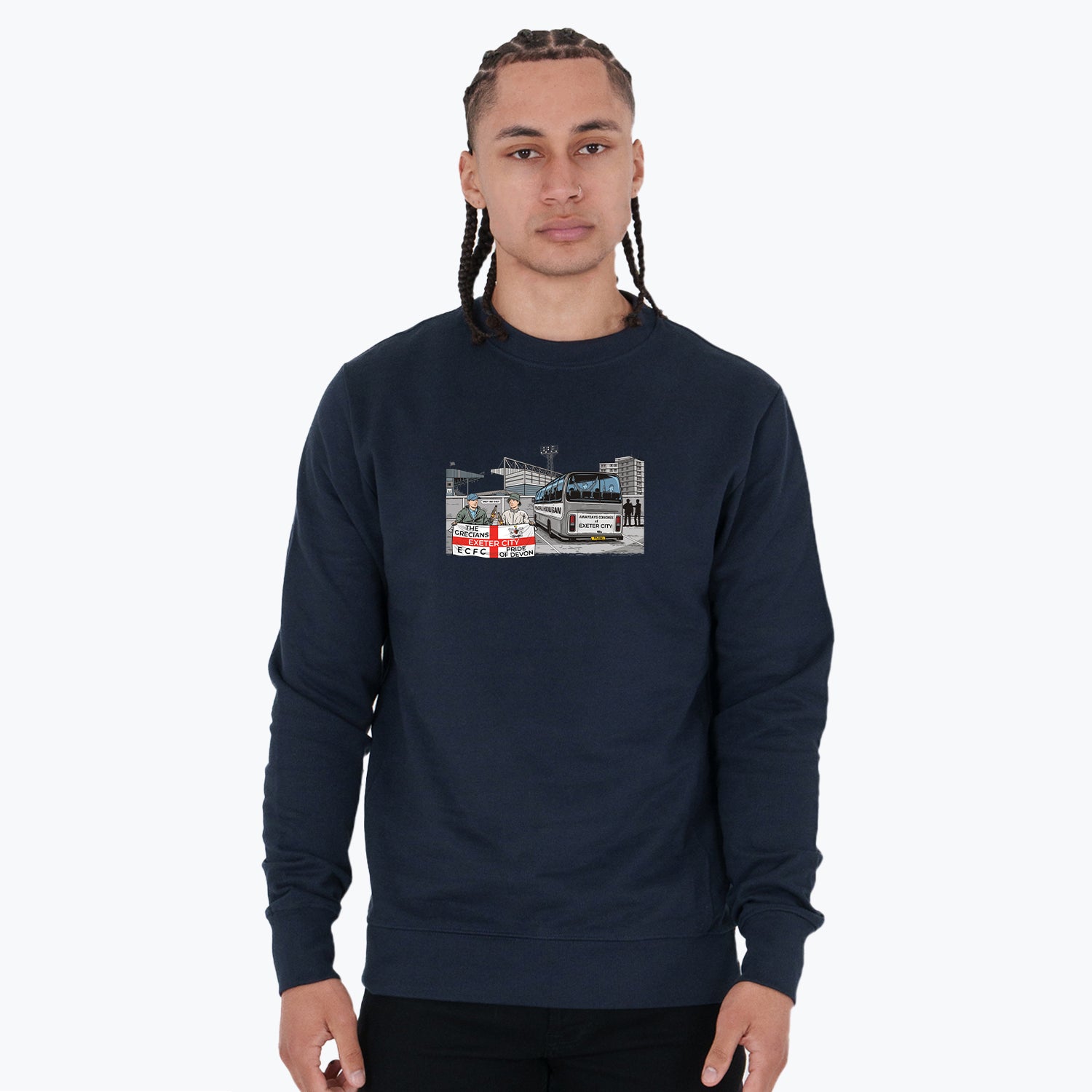 Exeter City Awaydays Sweatshirt Navy - Peaceful Hooligan
