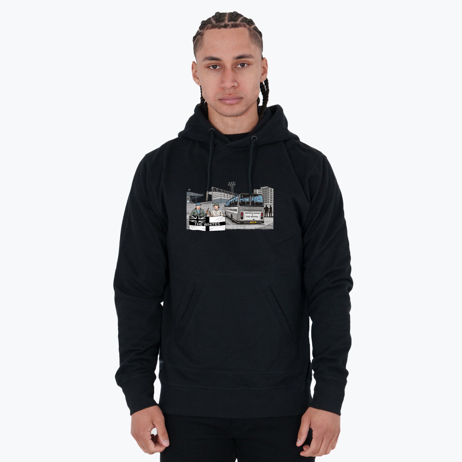 The Whites Awaydays Hoodie Black - Peaceful Hooligan