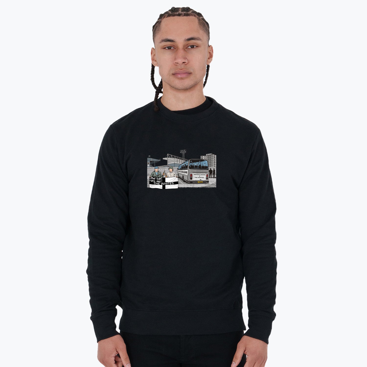 The Whites Awaydays Sweatshirt Black - Peaceful Hooligan
